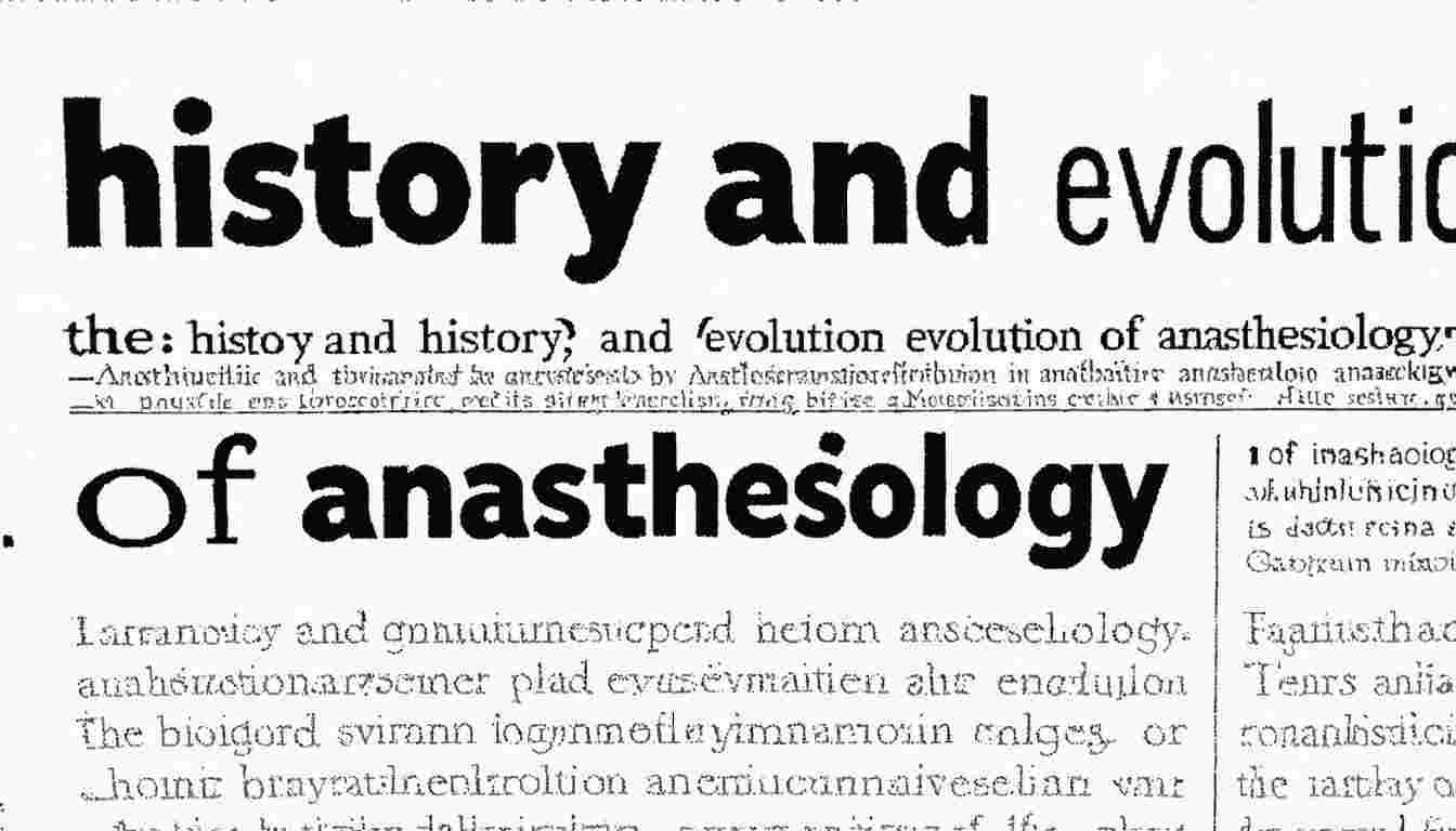 Anaesthesiology as a Medical Specialty