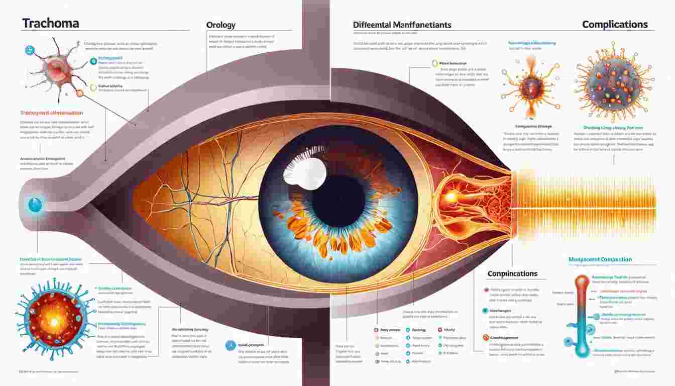 Etiology, pathophysiology, ocular manifestations, differential diagnosis, complications, and management of trachoma
