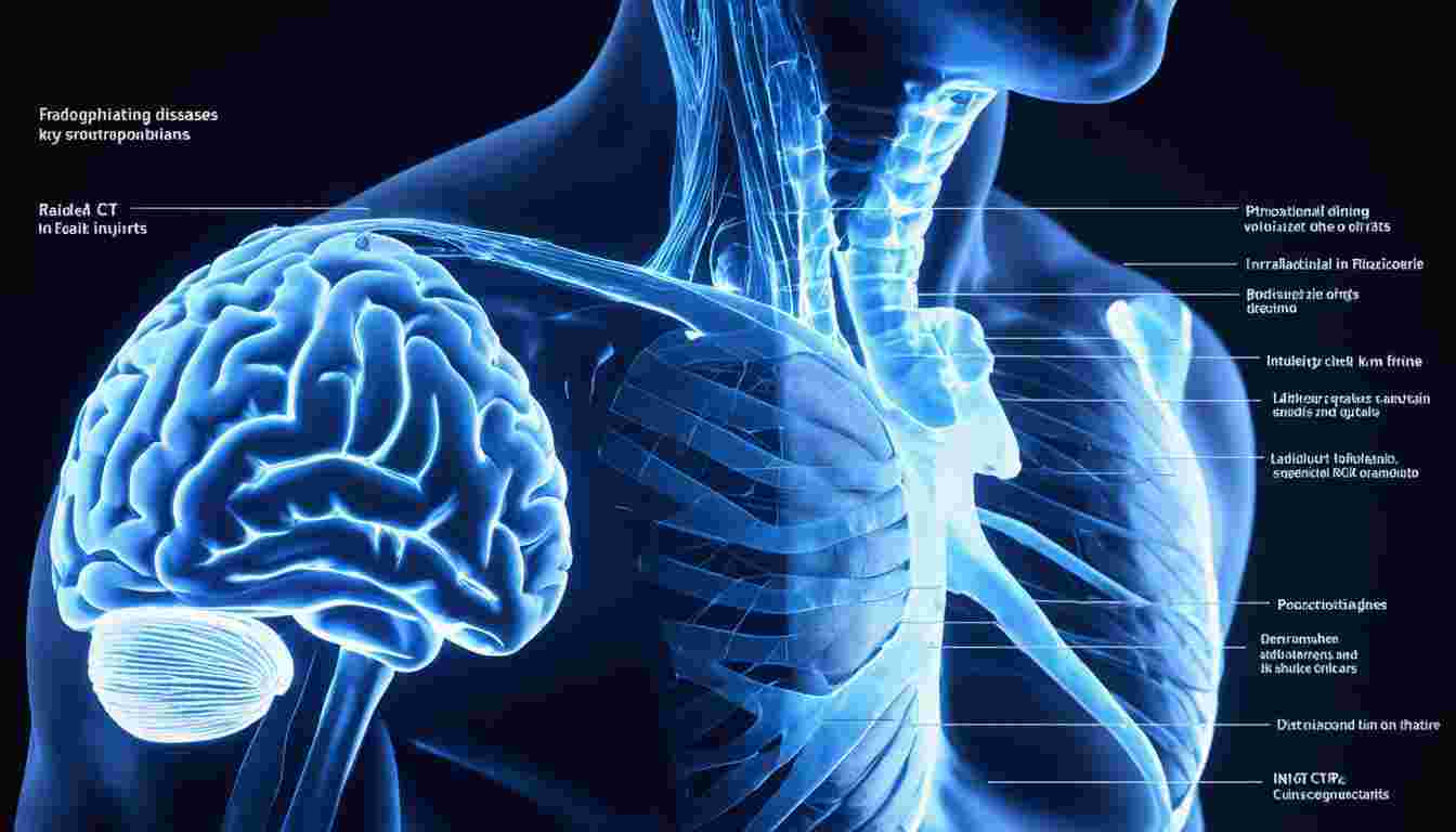 Indications and radiological findings for CT of the chest and brain, and MRI