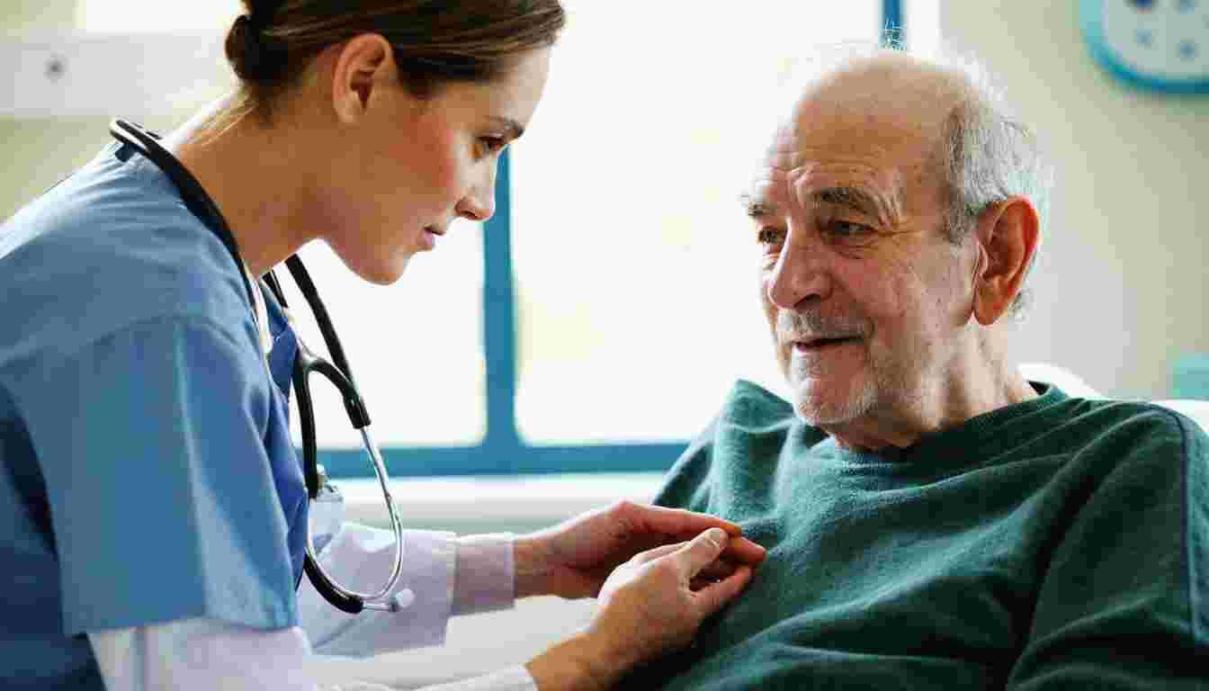 Systematic clinical examination for heart failure, including assessment of pulse, blood pressure, respiratory rate, jugular venous distension, cardiac auscultation, and abdominal examination.
