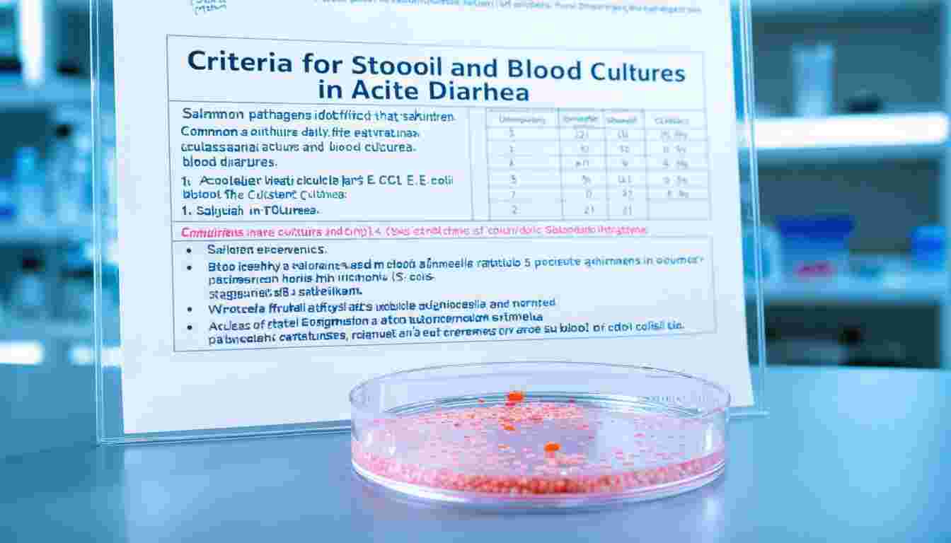 Criteria for Performing Stool and Blood Cultures in Acute Diarrhea