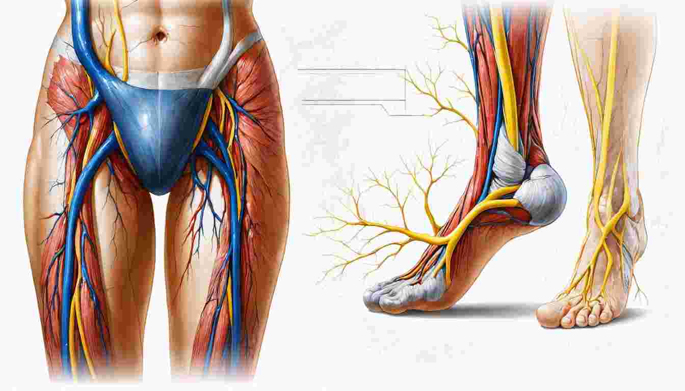 Anatomy of the nerves and blood vessels of the anterior thigh: origin, course, and termination