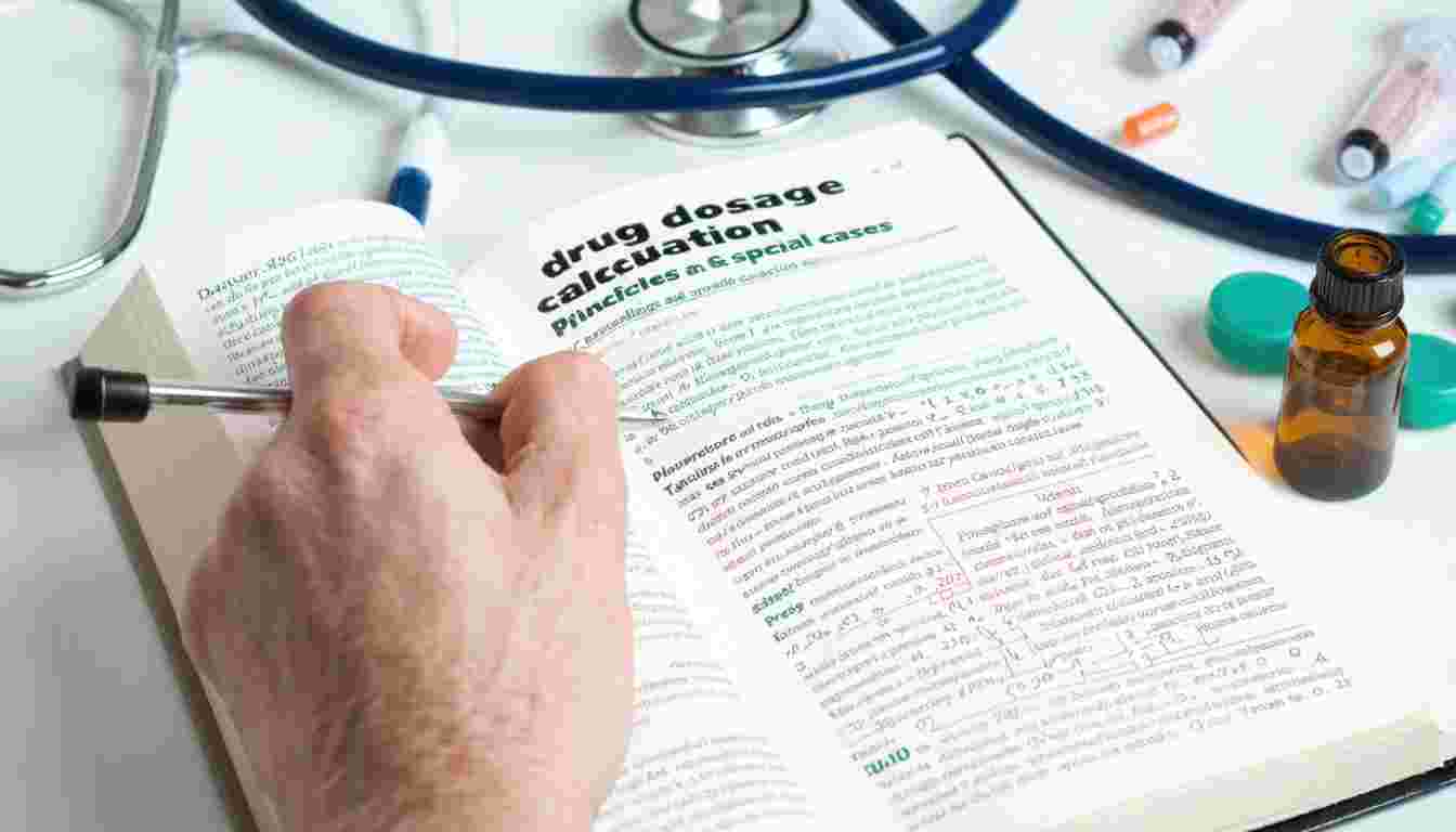 Correct methods for calculating drug dosages in patients, including special situations